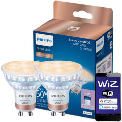 Philips 2x LED izzó GU10 4.7W = 50W 2700-6500K 36° SMART WiFi Philips WiZ (PHWIZ0821)