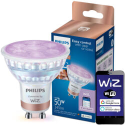 Philips LED izzó GU10 4.7W = 50W 2200-6500K + RGB 36° SMART WiFi Philips WiZ (PHWIZ0801)