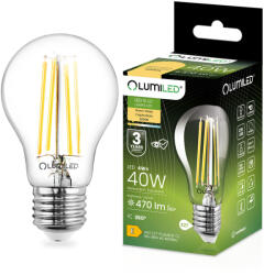 Lumileds LED izzó E27 A60 4W = 40W 470lm 3000K meleg 360°-os izzószál LUMILED (LEDZARMI390)