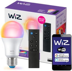 Philips LED izzó E27 A60 8.5W = 60W 2200-6500K + RGB + SMART WiFi WiZ távirányító (PHWIZ0361)