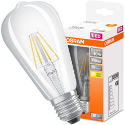 OSRAM LED izzó E27 ST64 4W = 40W 470lm 2700K meleg 300° izzószál OSRAM (4058075434424)