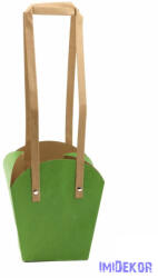  Papír füles virág táska 16 cm - Zöld