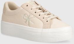 Calvin Klein sportcipő BOLD VULC FLATF LOW MIX ML MTR bézs, YW0YW01492 - bézs Női 39