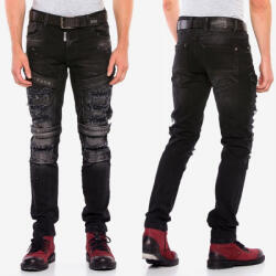 Cipo & Baxx pantaloni bărbați CD555 L: 32 negru slim fit Negru 38