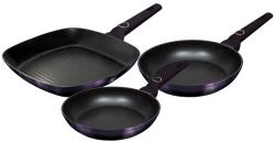 Berlinger Haus Set 3 tigai Purple Eclipse Collection Berlinger Haus BH 7104, antiaderente, titan, mov, grill, inductie