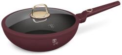 Berlinger Haus Tigaie wok cu capac Leonardo Collection Berlinger Haus BH 8034, 28 cm, 3.2 litri, antiaderente, strat titan, visiniu mat