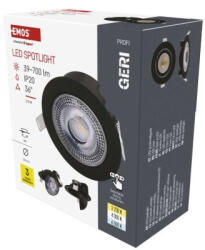 EMOS ZV1161 LED reflektor GERI fekete, kerek, 6, 5W CCT