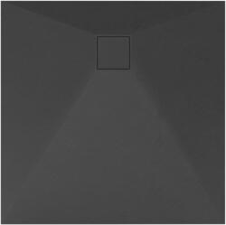 Lavre OLDA Kőhatású Zuhanytálca - Fekete, 80x80 cm (OL-80/80BK) - rent-xgranit