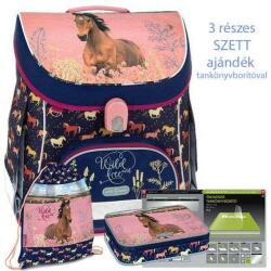 Wild and Free lovas Kompakt Easy Mágneszáras iskolatáska szett - Ars Una + AJÁNDÉK borító (54493599SZETT)