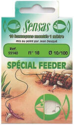 SENSAS Special Feeder Nickel 100cm 0, 18mm 16 Monofil Előkötött Horog 10db (55175)