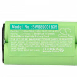utángyártott Borotva Wahl 1854-7988, 0114-300, 1855, 1854 - 2000 mAh 2.4 V NiMH - Utángyártott akku