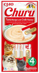 Inaba Cat Ciao Churu krémes macskaeledel - tonhal, rák 4 x 14 g - webshop