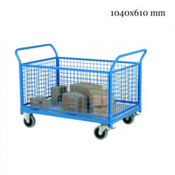 AVLadder Nagy teherbírású kézikocsi 1040x610 mm 2 rácsos tolókarral és 2 oldalfallal szállítókocsi 800 kg teherbírás