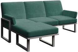 Mesonica Sötétzöld kerti sarokkanapé MESONICA Soledo antracit talppal 205 cm, bal/jobb (MESONICA-SOLEDO-191B-4LR)