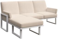 Mesonica Soledo bézs sarokkanapé fehér alappal 205 cm, bal/jobb (MESONICA-SOLEDO-189W-4LR)