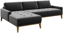 MESONICA Sötétszürke bársony sarokkanapé MESONICA Musso Tufted, bal, 248 cm (MESONICA-MUSSO-38B-4L)
