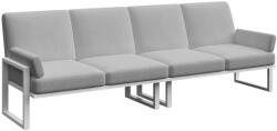 Mesonica Szürke négyüléses kerti kanapé MESONICA Soledo fehér alappal 270 cm (MESONICA-SOLEDO-194W-4)