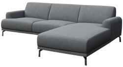 MESONICA Világosszürke sarokszövet kanapé MESONICA Puzo 240 cm, jobb oldali fekete talppal (MESONICA-PUZO-12N-4R)