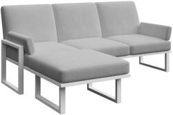 Mesonica Szürke sarokkanapé MESONICA Soledo fehér alappal 205 cm, bal/jobb (MESONICA-SOLEDO-194W-4LR)