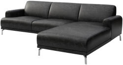 MESONICA Vintage fekete bőr sarokkanapé MESONICA Puzo, jobb, 240 cm (MESONICA-PUZO-08A-4R)
