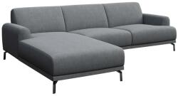 MESONICA Világosszürke sarokkanapé MESONICA Puzo 240 cm, bal fekete talppal (MESONICA-PUZO-12N-4L)