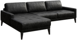 MESONICA Fekete vintage bőr sarokkanapé MESONICA Musso Tufted, bal, 248 cm (MESONICA-MUSSO-08B-4L)