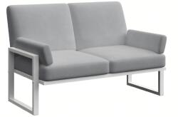 Mesonica Szürke kétüléses kerti kanapé MESONICA Soledo fehér alappal 140 cm (MESONICA-SOLEDO-194W-2)