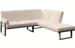 Mesonica Soledo bézs sarokkanapé antracit talppal 216 cm, bal/jobb (MESONICA-SOLEDO-189B-5LR)