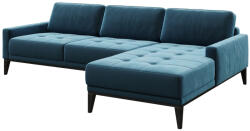MESONICA Musso Tufted kék bársony sarokkanapé, jobb, 248 cm (MESONICA-MUSSO-37B-4R)