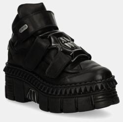 New Rock bőr sportcipő CRUST NEGRO NEGRO + TOWER CASCO NEGRO fekete, M-WALL285-S3 - fekete Női 40