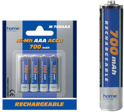 Home M 700AAA akkumulátor AAA, NiMH akkumulátor, mini ceruza, 1, 2V 700 mAh kapacitás, 4 db/csomag (M_700AAA)