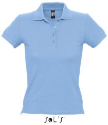 SOL'S Női PEOPLE rövid ujjú galléros pamut póló, SOL'S SO11310, Sky Blue-2XL (so11310sb-2xl)