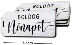  Nyomtatott dekorkarton - Boldog nőnapot scrapbook táblák 5db/cs fehér - kosarbolt