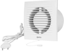  E-EXTRA Elszívó ventilátor EE100WP, fehér, vezeték/kapcsoló, NA100mm, 100m3/h, négyzet alakú (EE100WP)