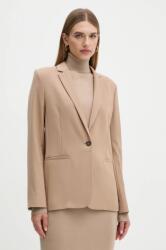 Calvin Klein blézer gyapjú keverékből barna, sima, egysoros gombolású, K20K207632 - barna 40