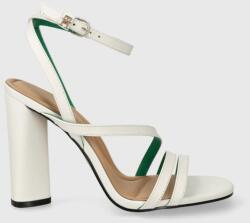 Tommy Hilfiger bőr szandál TH LEATHER BLOCK HIGH HEEL fehér, FW0FW07752 - fehér Női 40