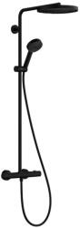 Hansgrohe Pulsify S Puro - Set de duș cu termostat, diametru 26 cm, 3 jeturi, EcoSmart, negru mat 24237670 (24237670)