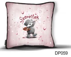 Neves Ajándék Szeretlek Festő Macis Díszpárna - Valentin Napi Ajándék (DP059)