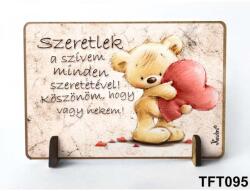 Neves Ajándék Szeretlek szívem - Kis Fa Tábla - Valentin Nap (TFT095)