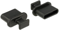 Delock - Porvédo USB-C típusú kimenethez fogantyúval 10 db fekete - 64013 (64013)