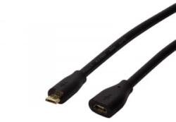 LogiLink USB 2.0 kábel, Micro-USB/M - Micro-USB/F, fekete, 1 m (CU0121)