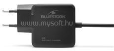Bluestork PW-BS-65-GAN-C/2 hálózati töltő (USB-C, 65W, 1, 45m kábel, gyorstöltés, fekete) (PW-BS-65-GAN-C/2) (PW-BS-65-GAN-C/2)