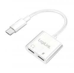 LogiLink USB-C adapter PD töltőporttal, 2x USB-C, max. 60 W, fehér (UA0433) (UA0433)