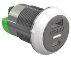 Alfatronix PowerVerter beépíthető USB aljzat vasútra (PR65R-AC)