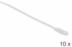 Delock Kábelkötöző címkével Hx 190 x Sz 4, 8 mm, 10 darab fehér (18956) (18956) - aqua