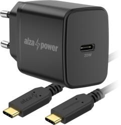 AlzaPower A110C Fast Charge 20 W fekete + Core USB-C 2.0 60 W, 1 m, fekete (APW-CCA110-CBTC1010B)