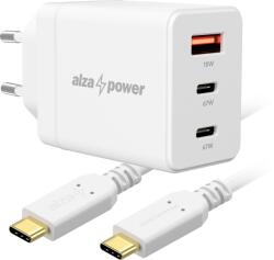 AlzaPower G610CCA Fast Charge 67 W fehér + Core USB-C 2.0 100 W, 2 m, fehér (APW-CCG610CCA-CBTC4020W)