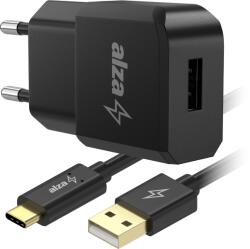 AlzaPower Smart Charger 2.1 A fekete + Core USB-C 2.0 1 m, fekete (APW-CC110-CBTC2210B)