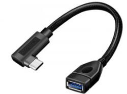 LogiLink USB 3.2 Gen2 Type-C adapter, C/M 90 USB-A/F, OTG, fekete, 0, 2 m (CU0100)