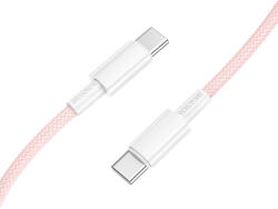 BOROFONE Kábel BX117 Source - Type C to Type C - PD 60W 3A 1 méter rózsaszín